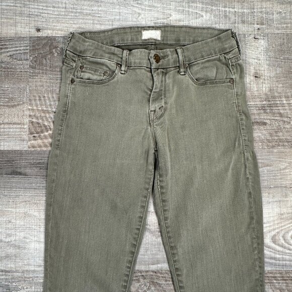 Mother Women's Size 26 x 29" The Looker Pop Skinny Jeans Green/Gray Low Rise - Picture 4 of 14